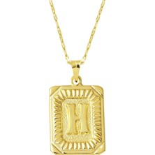 Pullu H Harfi Zincir Kolye KLY2035