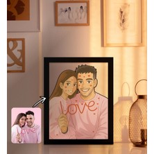 Bk Gift Kişiye Özel Ghibli Tarzı Çizim 3D Ahşap Tablo-1, Arkadaşa Hediye, Sevgiliye Hediye