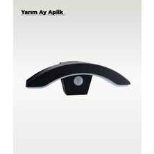 Siyah Sensörlü LED Yarım Ay Aplik 3200K (Sarı Işık)