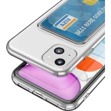 Eyka Phone 13-14-15 (Pro-Promax) Uyumlu Darbe Emici Şeffaf Kartlıklı Kamera Korumalı Esnek Silikon Kılıf