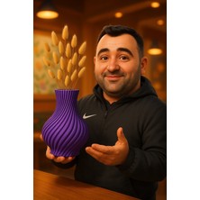 Eflatun Renkli Spiral Modern Vazo