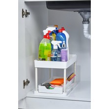 Ny Home 2 Katlı Çok Amaçlı Evye Altı Düzenleyici Beyaz