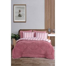 Comfort Set Yeni Nesil Wellsoft Yorganlı 3 Parça Çift Kişilik Soft Line Bordo