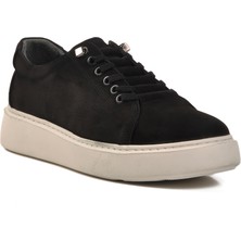 Siyah Nubuk Hakiki Deri Erkek Günlük Ayakkabı A-55 M