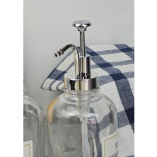 Cam Sıvı Sabunluk Seti - 2li Spreyli Losyon ve Sabun Dispenseri - 2X500 ml