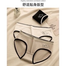 Tufangcod AS036 Gri S Üt Silk Küçük Ayı Altı Çubukları Kadınların Üç Pantoları (Yurt Dışından)