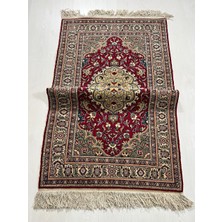 90 x 142  cm  El Dokuma Kırmızı Renkli Nostaljik Harika Desenli Türk Anadolu Kilim