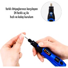 Germany Style  Mini Hobi Gravür Şarjlı Taşlama Akülü 24 Parça Gravür Set