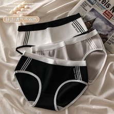 Tufangcod AS037 Siyah Milk Silk Sports Altı Çizgiler Kadınların Üç Pantoları (Yurt Dışından)