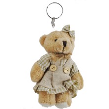 Kıyafetli Peluş Ayıcık Anahtarlık  Kız Model