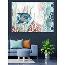 Mercanlar Arasında Balık Dekoratif Kanvas - Mdf Ahşap Tablo