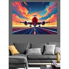 Piste Inen Uçak Dekoratif Kanvas - Mdf Ahşap Tablo