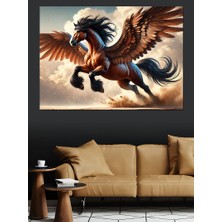 Kanatlı Efsanevi Pegasus Dekoratif Kanvas - Mdf Ahşap Tablo