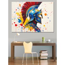 Spartalı Savaşçı Kaskı Dekoratif Kanvas - Mdf Ahşap Tablo