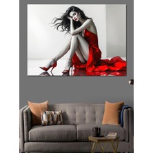 Topuklu Ayakkabılı Kadın Dekoratif Kanvas - Mdf Ahşap Tablo