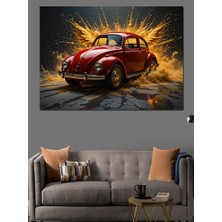 Su Sıçrayan Vosvos Dekoratif Kanvas - Mdf Ahşap Tablo