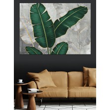 Tropik Yaprak Deseni Dekoratif Kanvas - Mdf Ahşap Tablo