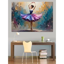 Soyut Fırça Balerin Dekoratif Kanvas - Mdf Ahşap Tablo