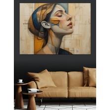 Soyut Portreli Kadın Dekoratif Kanvas - Mdf Ahşap Tablo