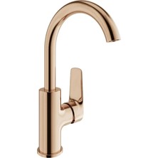 Kale Banyo Tandem Döner Borulu Lavabo Bataryası Rose Gold