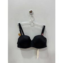 Belvü Straplez Dolgusuz Mikro Siyah Tulum Sütyen - 111