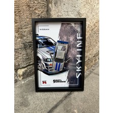 Hot Wheels -Jada 30X20 cm Çerçeve 1.32 Ölçekli Nissan Skyline