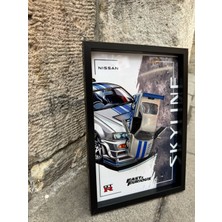 Hot Wheels -Jada 30X20 cm Çerçeve 1.32 Ölçekli Nissan Skyline