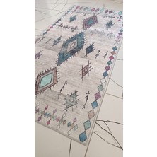 70 x 140 Bohem Desenli Dijital Yolluk – Canlı Renkli, Kaymaz Taban, Silinebilir Yumuşak Halı