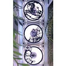 Caseybox Demon Slayer
 120X120 mm Beyaz Çerçeveli Pc Aksesuarı, Masaüstü Bilgisayar Üçlü Fan Kapağı