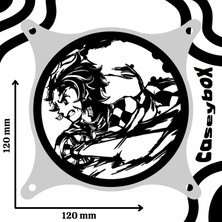 Caseybox Demon Slayer
 120X120 mm Beyaz Çerçeveli Pc Aksesuarı, Masaüstü Bilgisayar Üçlü Fan Kapağı