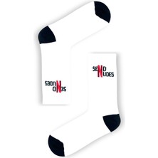 Send Nu.es Yazılı Unisex Beyaz Spor Çorap