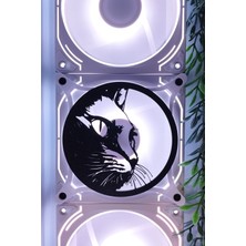 Caseybox Kedi
 120X120 mm Beyaz Çerçeveli Oyun Pc Aksesuarı, Masaüstü Bilgisayar Fan Kapağı