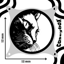 Caseybox Kedi
 120X120 mm Beyaz Çerçeveli Oyun Pc Aksesuarı, Masaüstü Bilgisayar Fan Kapağı