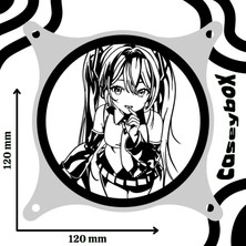 Caseybox Hatsune Miku
 120X120 mm Siyah Çerçeveli Pc Aksesuarı Masaüstü Bilgisayar Ikili Fan Kapağı