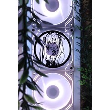 Caseybox Hatsune Miku
 120X120 mm Beyaz Çerçeveli Oyun Pc Aksesuarı, Masaüstü Bilgisayar Fan Kapağı