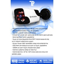 Picam 4 Kameralı Panda 2 İç Kamera Set 2 TB HDD Full HD Gece Görüşlü Güvenlik Kamerası Sistemi