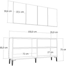 Poyrazct (KB150) Konsol Beyaz-Beyaz