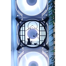 Caseybox Asya Temalı 
 120X120 mm Siyah Çerçeveli Pc Masaüstü Bilgisayar Ikili Fan Kapağı