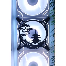 Caseybox Asya Temalı 
 120X120 mm Siyah Çerçeveli Pc Masaüstü Bilgisayar Ikili Fan Kapağı