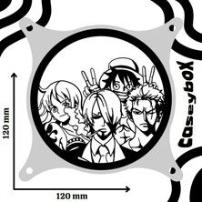 Caseybox One Piece
 120X120 mm Siyah Çerçeveli Oyun Pc Aksesuarı, Masaüstü Bilgisayar Fan Kapağı
