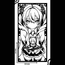 Caseybox Hatsunemiku 120X240 mm Siyah Çerçeveli Pc Aksesuarı, Masaüstü Bilgisayar Fan Kapağı