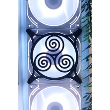 Caseybox Üçlü Sarmal
 120X120 mm Siyah Çerçeveli Pc Aksesuarı, Masaüstü Bilgisayar Ikili  Fan Kapağı