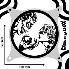 Caseybox Death Note
 120X120 mm Beyaz Çerçeveli Pc Aksesuarı, Masaüstü Bilgisayar Ikili Fan Kapağı
