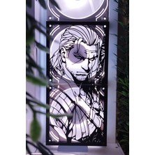 Caseybox The Witcher 120X240 mm Siyah Çerçeveli Pc Aksesuarı, Masaüstü Bilgisayar Fan Kapağı