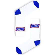Carnaval Socks EĞLENCELİ YAZILI BEYAZ MAVİ TENİS ÇORAP