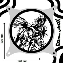 Caseybox Death Note
 120X120 mm Siyah Çerçeveli Pc Aksesuarı, Masaüstü Bilgisayar Ikili Fan Kapağı