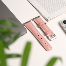 Toronata Apple Watch Uyumlu Deri Kordon & Kayış - 42 / 44 / 45 / 46 / 49 mm - Ultra / Ultra 2 / Seri 9 / 8 / 7 / 6 / 5 / 4 / 3 - Pembe