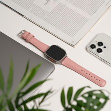 Toronata Apple Watch Uyumlu Deri Kordon & Kayış - 42 / 44 / 45 / 46 / 49 mm - Ultra / Ultra 2 / Seri 9 / 8 / 7 / 6 / 5 / 4 / 3 - Pembe