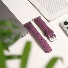 Toronata Apple Watch Uyumlu Deri Kordon & Kayış - 42 / 44 / 45 / 46 / 49 mm - Ultra / Ultra 2 / Seri 9 / 8 / 7 / 6 / 5 / 4 / 3 - Mor