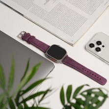 Toronata Apple Watch Uyumlu Deri Kordon & Kayış - 42 / 44 / 45 / 46 / 49 mm - Ultra / Ultra 2 / Seri 9 / 8 / 7 / 6 / 5 / 4 / 3 - Mor